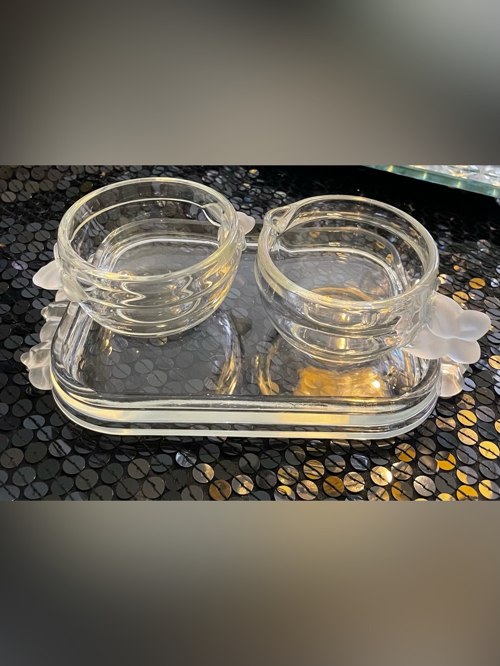 Mikasa Frosted Satin Rose
Crystal Sugar / Creamer / Tray